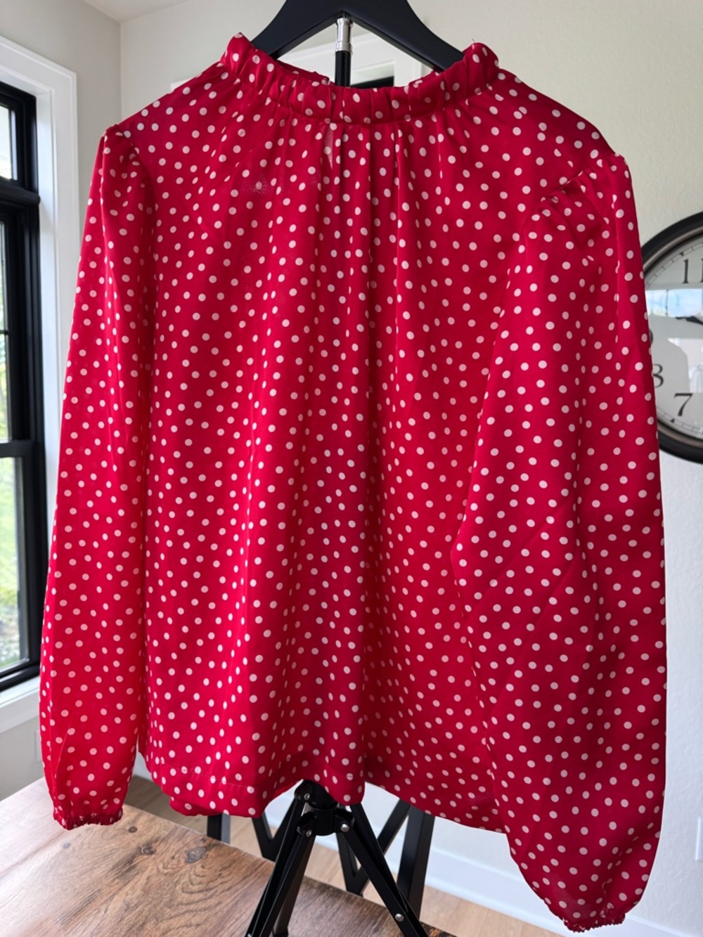 Ann Taylor Red Polka Dot Blouse